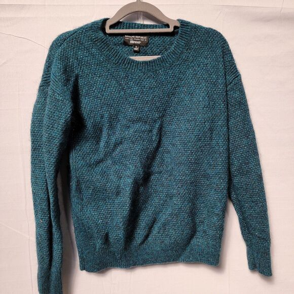 Banana Republic Fine Italian Yarn by Filpucci Emerald Wool Sweater Women's Sz S - Picture 6 of 8